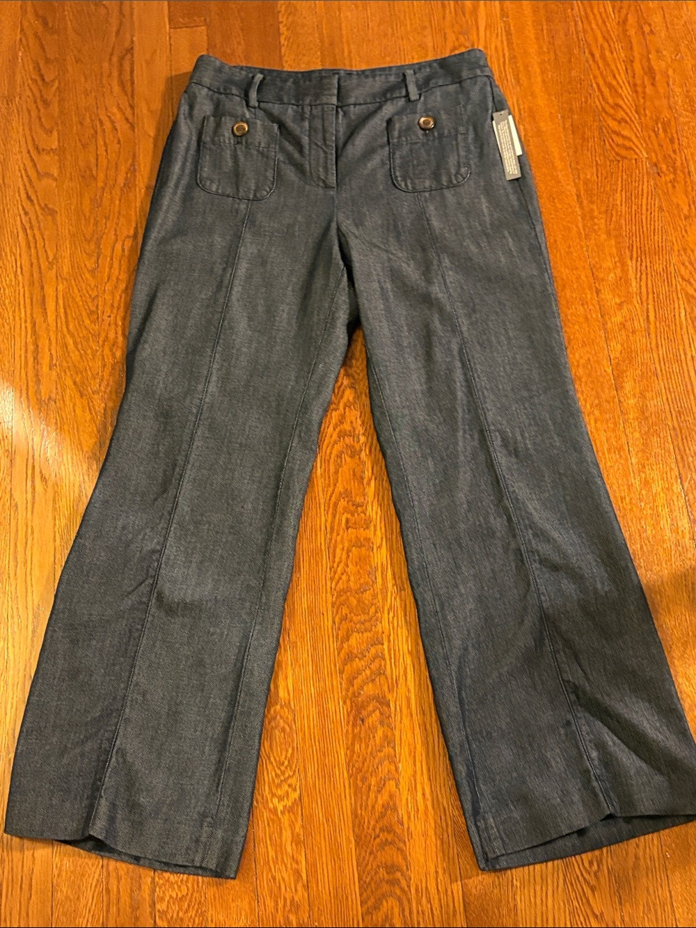 NWT Talbots Women’s Dark Gray Slate Blue Wide-Leg Trousers